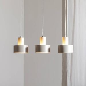 Závesné svietidlo Rif 3, taupe, 3-pl., lineárne, oceľ, Krémová / jantárovo žltá, Obývacia izba / jedáleň, kov, Moderný, Závesné svietidlo