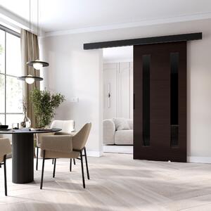 Posuvné dvere BARRET 18 - 96 cm, wenge / čierne