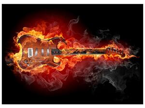 Gario Fototapeta Gitara v plameni Veľkosť: 200 x 135 cm, Materiál: Latexová