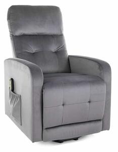 Polohovacie kreslo Lennox II Velvet, sivá