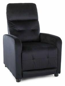 Polohovacie kreslo Lennox Velvet, čierna
