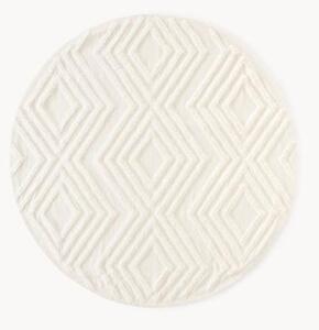 Okrúhly bavlnený koberec s reliéfnou štruktúrou Ziggy