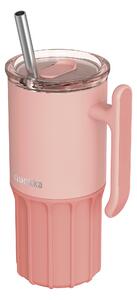 Nerezový termohrnček so slamkou Umi Peachy Pink 720 ml