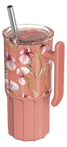 Nerezový termohrnček so slamkou Umi Floral Coral 720 ml