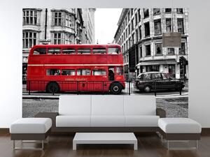 Fototapeta Červený londýnsky autobus Materiál: Samolepiaca, Rozmery: 268 x 240 cm