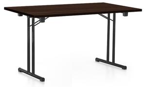 Skladací stôl 140 x 80 cm, čierna podnož, wenge