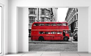 Gario Fototapeta Červený londýnsky autobus Veľkosť: 268 x 240 cm, Materiál: Latexová