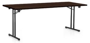 Skladací stôl 200 x 80 cm, čierna podnož, wenge