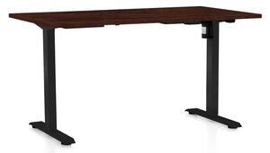Výškovo nastaviteľný stôl OfficeTech A, 120 x 80 cm, čierna podnož, wenge