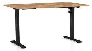 Výškovo nastaviteľný stôl OfficeTech A, 120 x 80 cm, čierna podnož, dub zlatý