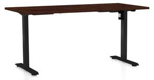 Výškovo nastaviteľný stôl OfficeTech A, 160 x 80 cm, čierna podnož, wenge