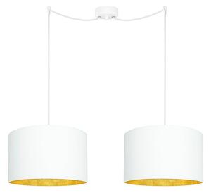 Biele dvojité stropné svietidlo s detailmi v zlatej farbe Sotto Luce MIKA Elementary