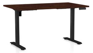 Výškovo nastaviteľný stôl OfficeTech B, 120 x 80 cm, čierna podnož, wenge