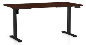 Výškovo nastaviteľný stôl OfficeTech B, 160 x 80 cm, čierna podnož, wenge