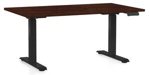 Výškovo nastaviteľný stôl OfficeTech C, 120 x 80 cm, čierna podnož, wenge