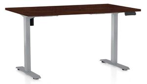 Výškovo nastaviteľný stôl OfficeTech B, 120 x 80 cm, sivá podnož, wenge