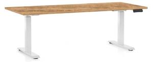 Výškovo nastaviteľný stôl OfficeTech C, 180 x 80 cm, biela podnož, dub zlatý
