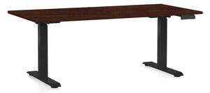 Výškovo nastaviteľný stôl OfficeTech C, 160 x 80 cm, čierna podnož, wenge