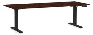 Výškovo nastaviteľný stôl OfficeTech C, 200 x 80 cm, čierna podnož, wenge