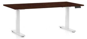 Výškovo nastaviteľný stôl OfficeTech C, 160 x 80 cm, biela podnož, wenge