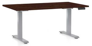 Výškovo nastaviteľný stôl OfficeTech D, 120 x 80 cm, sivá podnož, wenge