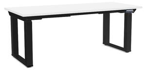 Výškovo nastaviteľný stôl OfficeTech Strong 180 x 80 cm, čierna podnož, biela