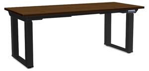 Výškovo nastaviteľný stôl OfficeTech Strong 180 x 80 cm, čierna podnož, orech
