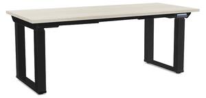 Výškovo nastaviteľný stôl OfficeTech Strong 180 x 80 cm, čierna podnož, biely jaseň