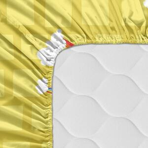 Žltá elastická bavlnená plachta Mr. Fox Yellow Bricks, 90 x 200 cm
