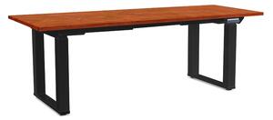 Výškovo nastaviteľný stôl OfficeTech Strong 200 x 80 cm, čierna podnož, čerešňa