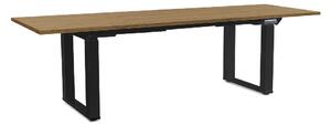 Výškovo nastaviteľný stôl OfficeTech Strong 240 x 80 cm, čierna podnož, dub kamenný