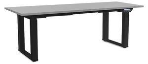 Výškovo nastaviteľný stôl OfficeTech Strong 200 x 80 cm, čierna podnož, svetlo sivá