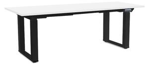 Výškovo nastaviteľný stôl OfficeTech Strong 200 x 80 cm, čierna podnož, biela