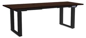 Výškovo nastaviteľný stôl OfficeTech Strong 200 x 80 cm, čierna podnož, wenge