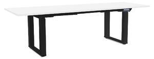Výškovo nastaviteľný stôl OfficeTech Strong 240 x 80 cm, čierna podnož, biela