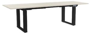 Výškovo nastaviteľný stôl OfficeTech Strong 240 x 80 cm, čierna podnož, biely jaseň