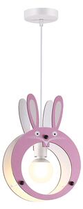 ACA DECOR Detské závesné svietidlo Bunny Pink Ø 24 cm