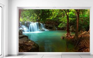 Gario Fototapeta Ráno pri vodopáde Veľkosť: 412 x 248 cm, Materiál: Latexová