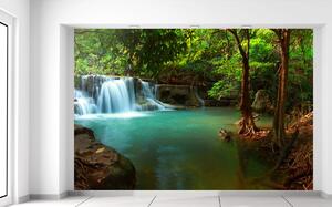 Gario Fototapeta Ráno pri vodopáde Veľkosť: 200 x 135 cm, Materiál: Latexová