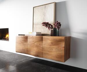 DELIFE Komoda New Live-Edge 145 cm akácia prírodná závesné 3 dvierka