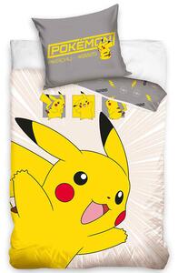 Carbotex Detské bavlnené obliečky Pokémon Pikachu v Akcii, 140 x 200 cm, 70 x 90 cm