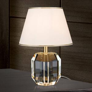 Stolná lampa Alexis s krištáľmi zlatá/krémová