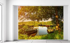 Gario Fototapeta Člny na jazere Veľkosť: 200 x 135 cm, Materiál: Latexová
