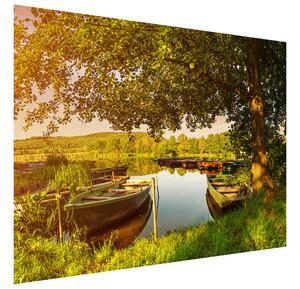 Gario Fototapeta Člny na jazere Veľkosť: 368 x 248 cm, Materiál: Latexová