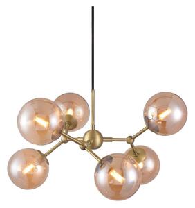 Halo Design 738830 - Závesný luster ATOM na lanku 6xG9/28W/230V pr. 57 cm mosadz/k. béžová