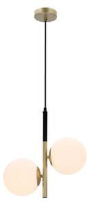 Luster na lanku DUO 2xE14/40W/230V zlatá/čierna