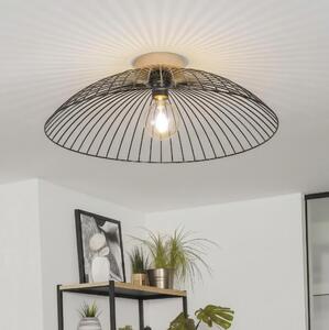 Brilagi - LED Prisadený luster CERIA WIRE 1xE27/40W/230V pr. 60 cm čierna/dub