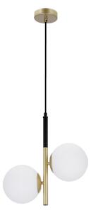 Luster na lanku DUO 2xE14/40W/230V zlatá/čierna