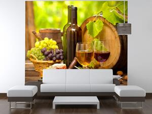 Gario Fototapeta Červené a biele víno Veľkosť: 200 x 150 cm, Materiál: Samolepiaca
