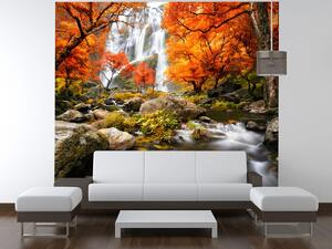 Gario Fototapeta Jesenný vodopád Veľkosť: 95 x 205 cm, Materiál: Latexová